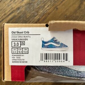 VANS Infant Glitter Old SKOOL Crib Shoes Size 3 (3-6mos)